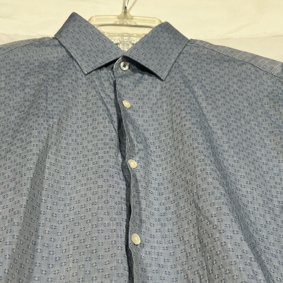 TED BAKER ENDURANCE SLIM FIT FLIP CUFF TRIM CASUAL DRESS SHIRT MENS 16 34/35 - Picture 2 of 7